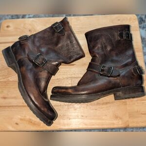 Frye Veronica Short Buckle Moto Antiqued Boots